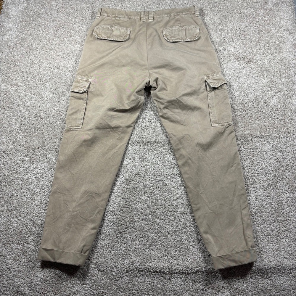 Brunello‎ Cucinelli Men Khaki Cotton Cargo Pants IT 52 US 36 Made in Italy Tan